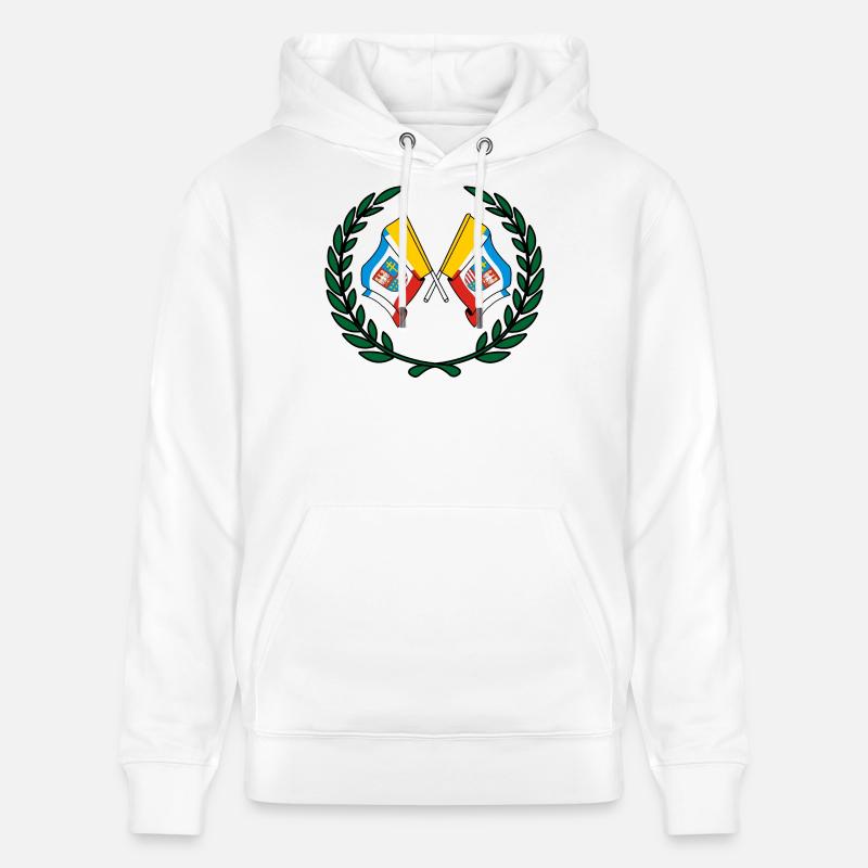 Drapeaux Sainte-Croix couronne de laurier - Sweat à capuche bio CRUISER Stanley/Stella Unisexe - blanc
