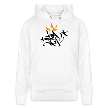 Graffiti Tag JGA Crew King 02 2C - Stanley/Stella Unisex Bio-Hoodie CRUISER  - Weiß - Vorne - Alina (178cm) & Michal (187cm)