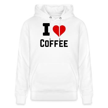 I love coffee - Stanley/Stella CRUISER Unisex Organic Hoodie - white - Front - Alina (178cm) & Michal (187cm)
