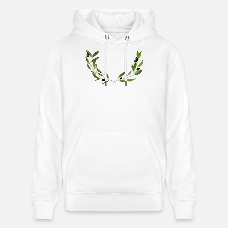 Branches d'olivier Marseille handmade - Sweat à capuche bio CRUISER Stanley/Stella Unisexe - blanc