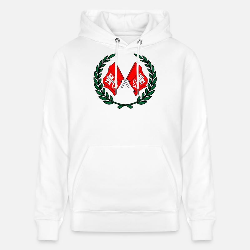 Drapeaux Nidwald Suisse couronne de laurier - Sweat à capuche bio CRUISER Stanley/Stella Unisexe - blanc