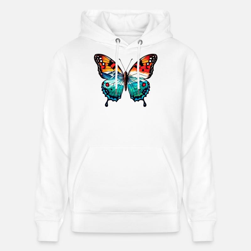 Papillon - Sweat à capuche bio CRUISER Stanley/Stella Unisexe - blanc