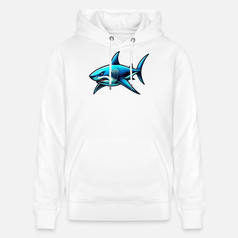 Requin - Sweat à capuche bio CRUISER Stanley/Stella Unisexe - blanc