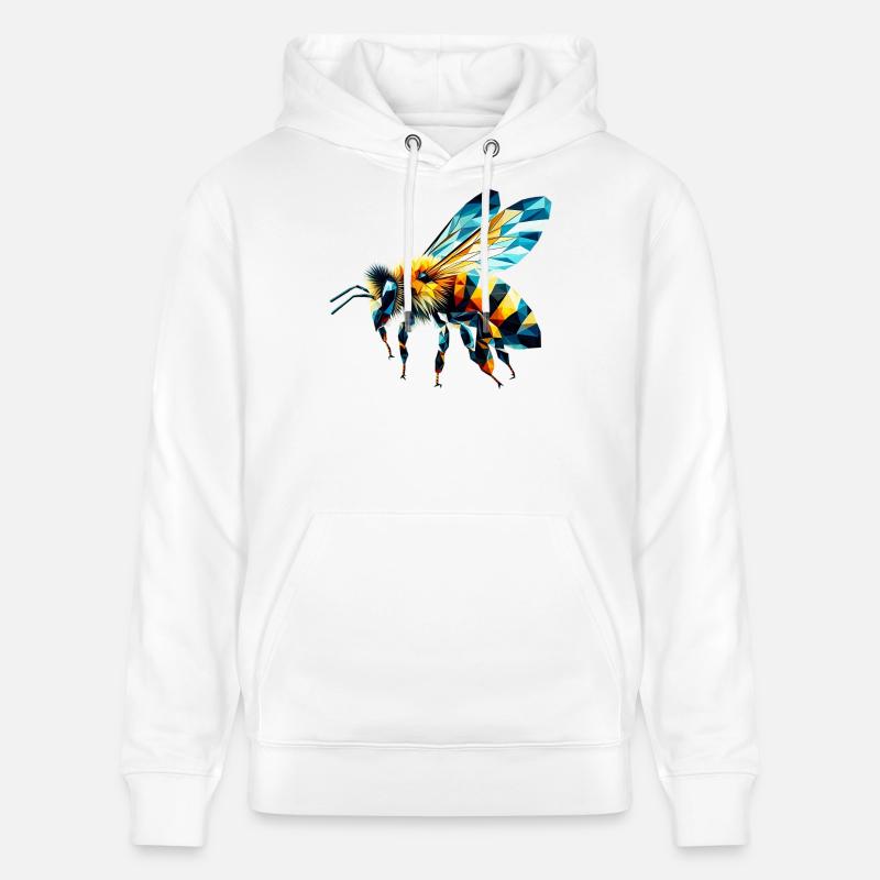 Abeille polygonale - Sweat à capuche bio CRUISER Stanley/Stella Unisexe - blanc