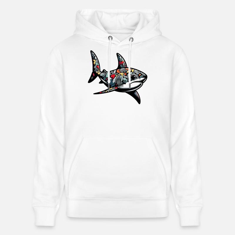 Requin - Sweat à capuche bio CRUISER Stanley/Stella Unisexe - blanc