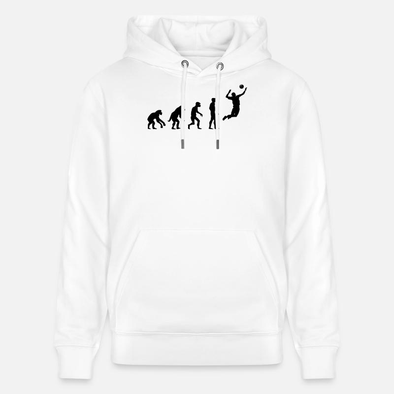 Retro volleyball Evolution Icône du beach-volley - Sweat à capuche bio CRUISER Stanley/Stella Unisexe - blanc