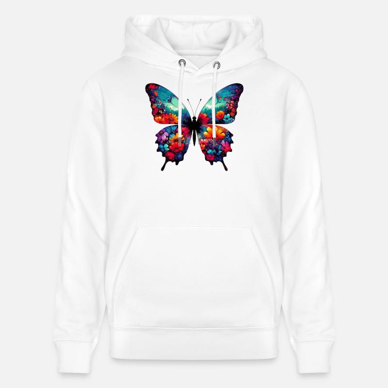 Papillon - Sweat à capuche bio CRUISER Stanley/Stella Unisexe - blanc