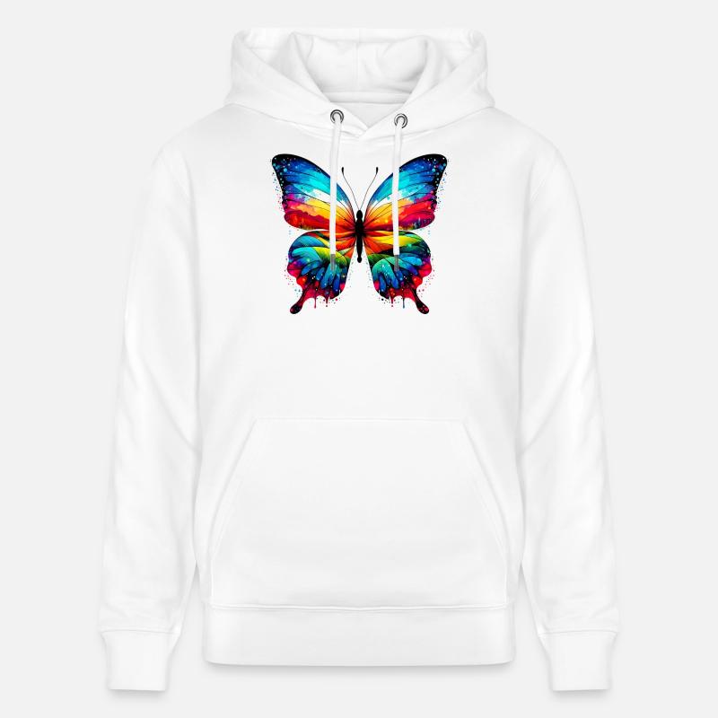 Papillon - Sweat à capuche bio CRUISER Stanley/Stella Unisexe - blanc