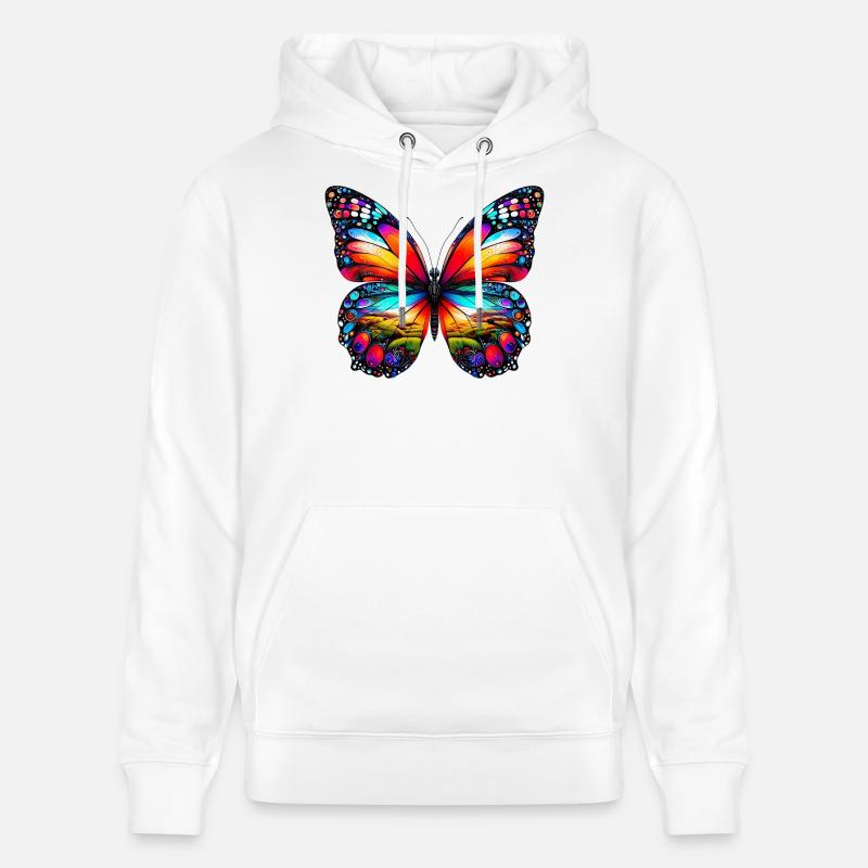 Papillon - Sweat à capuche bio CRUISER Stanley/Stella Unisexe - blanc