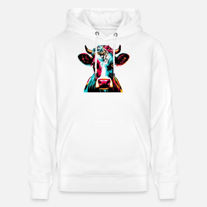 Vache - Sweat à capuche bio CRUISER Stanley/Stella Unisexe - blanc