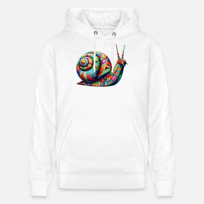 Escargot - Sweat à capuche bio CRUISER Stanley/Stella Unisexe - blanc