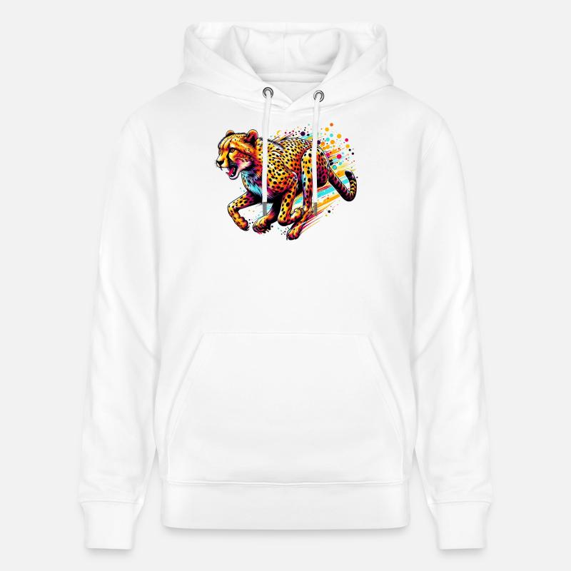 Guépard - Sweat à capuche bio CRUISER Stanley/Stella Unisexe - blanc