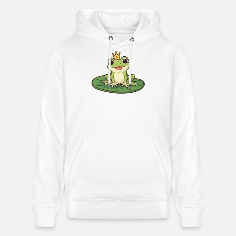 Prince Grenouille sur le Nénuphar - Sweat à capuche bio CRUISER Stanley/Stella Unisexe - blanc