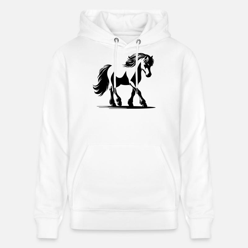 Cheval Poney de selle allemand - Sweat à capuche bio CRUISER Stanley/Stella Unisexe - blanc