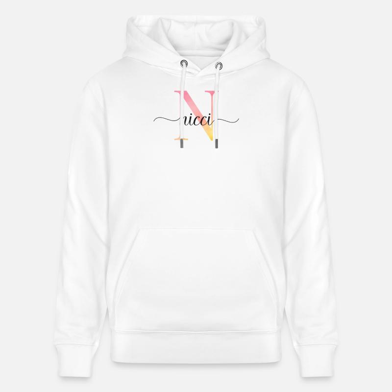 N | Monogramme | Nom | Nicci |Aquarelle - Sweat à capuche bio CRUISER Stanley/Stella Unisexe - blanc