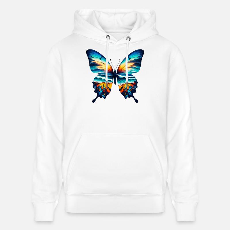 Papillon - Sweat à capuche bio CRUISER Stanley/Stella Unisexe - blanc