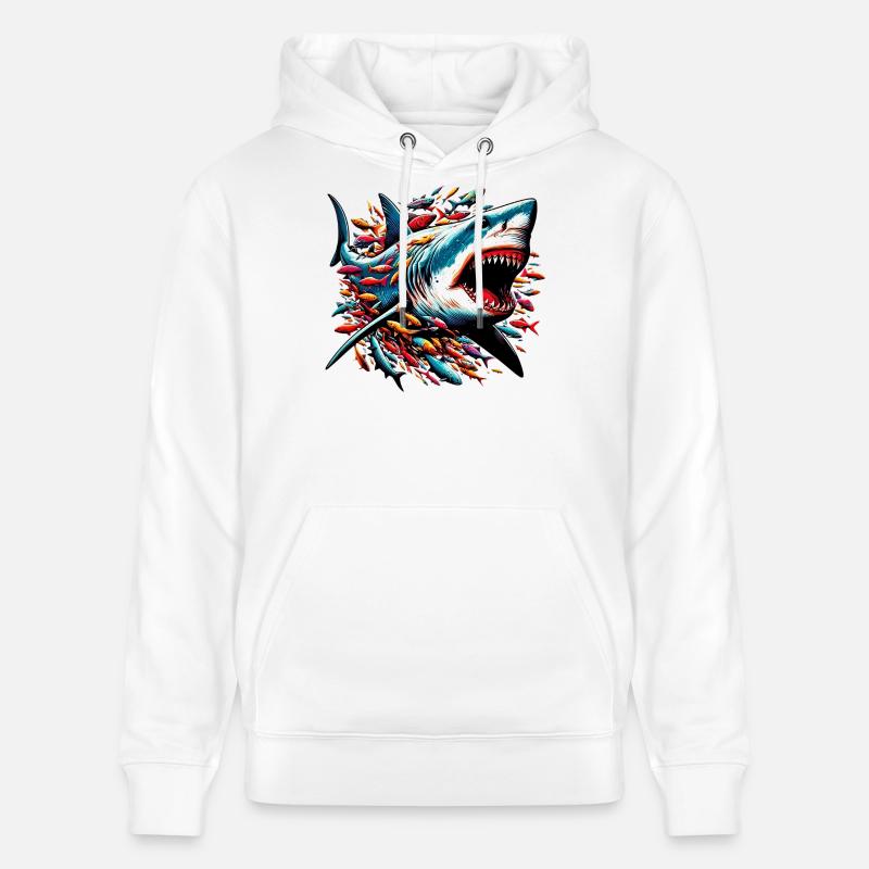 Requin - Sweat à capuche bio CRUISER Stanley/Stella Unisexe - blanc