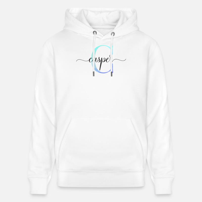 C| Monogramme | Nom | Casper | Aquarelle - Sweat à capuche bio CRUISER Stanley/Stella Unisexe - blanc