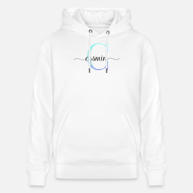 C| Monogramme | Nom | Cosmine | Aquarelle - Sweat à capuche bio CRUISER Stanley/Stella Unisexe - blanc