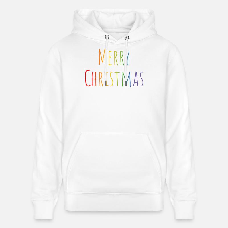 Joyeux Noël arc-en-ciel - Sweat à capuche bio CRUISER Stanley/Stella Unisexe - blanc