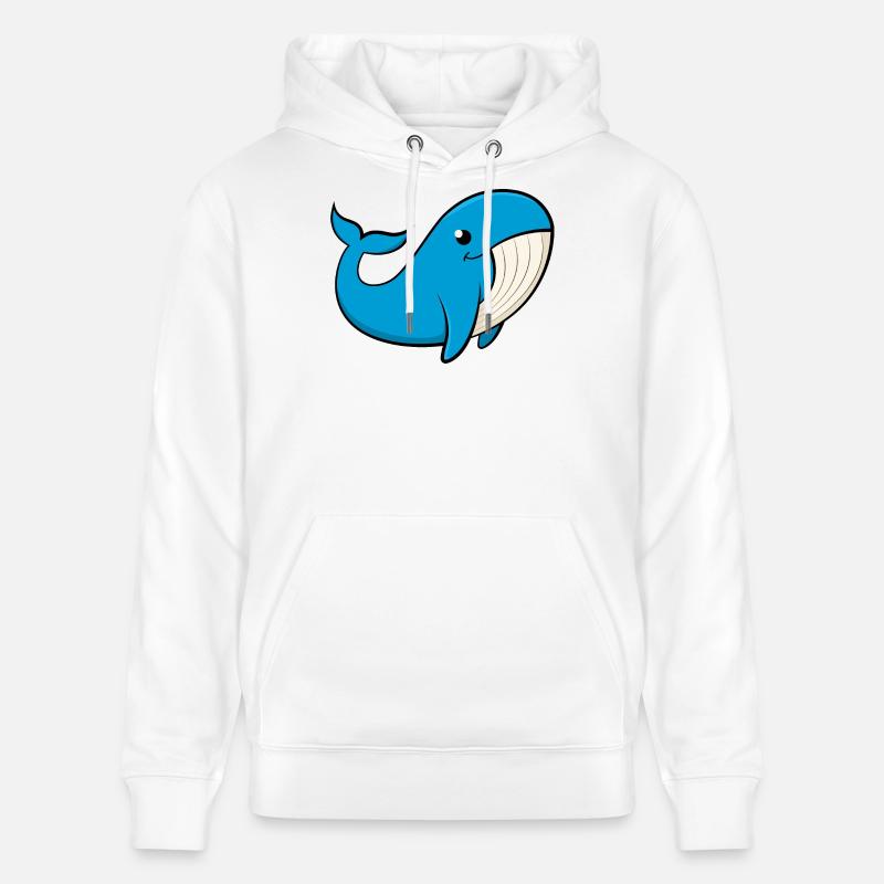Baleine bleue joyeuse - Sweat à capuche bio CRUISER Stanley/Stella Unisexe - blanc
