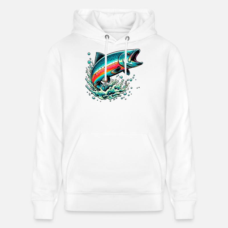 Saumon - Sweat à capuche bio CRUISER Stanley/Stella Unisexe - blanc