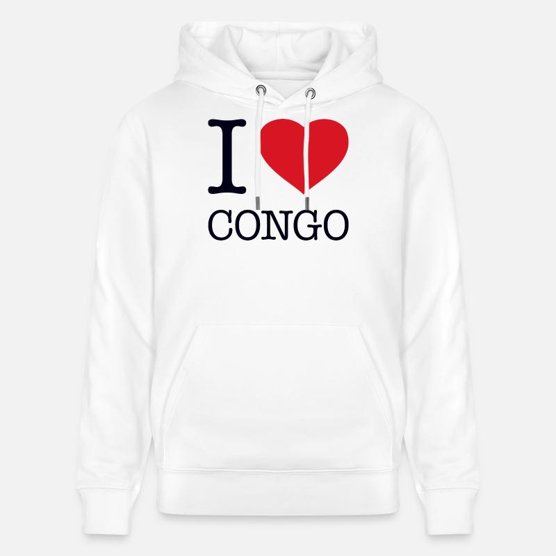 J’ADORE LE CONGO - Sweat à capuche bio CRUISER Stanley/Stella Unisexe - blanc