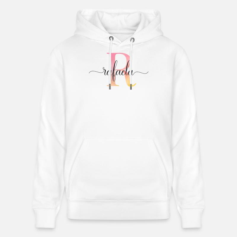 L | Monogramme | Nom | Rafaela |Aquarelle - Sweat à capuche bio CRUISER Stanley/Stella Unisexe - blanc