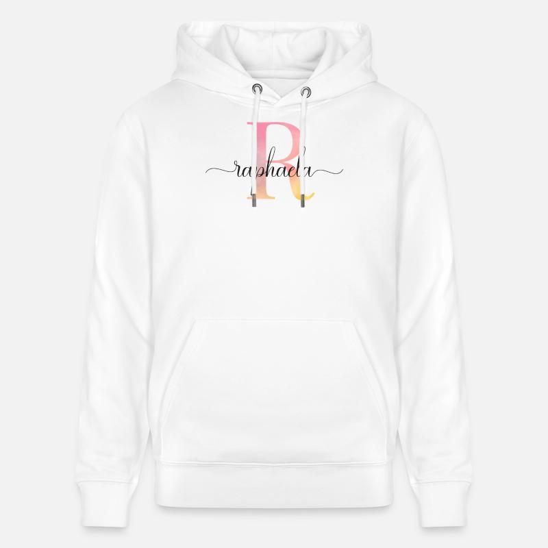 L | Monogramme | Nom | Raphaëla |Aquarelle - Sweat à capuche bio CRUISER Stanley/Stella Unisexe - blanc