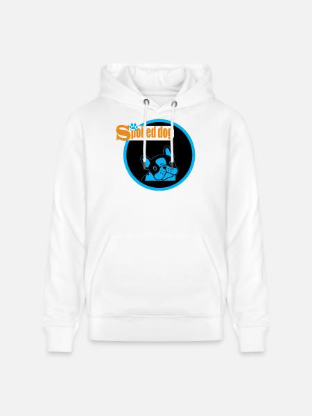 Blauer Hundekopf Logo Spoiled Dog - Stanley/Stella Unisex Bio-Hoodie CRUISER  - Weiß