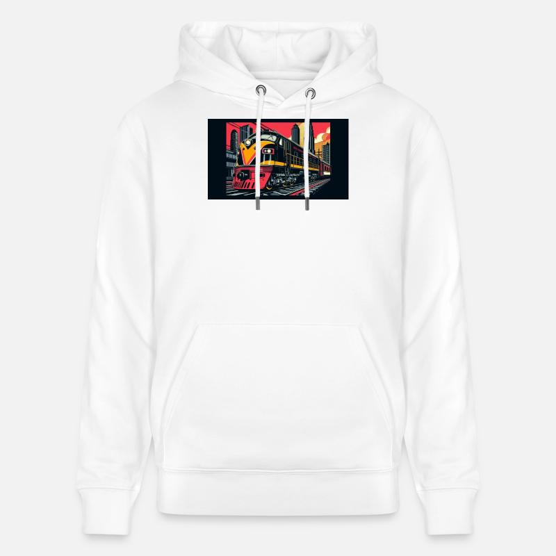 Train 1 4 - Sweat à capuche bio CRUISER Stanley/Stella Unisexe - blanc