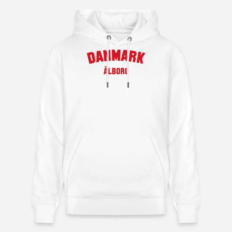 ALBORG Danimarca Danimarca - Felpa con cappuccio ecologica unisex CRUISER di Stanley/Stella - bianco