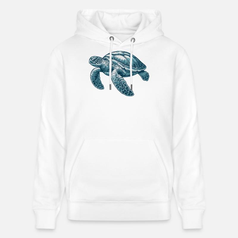 Tortue marine - Sweat à capuche bio CRUISER Stanley/Stella Unisexe - blanc