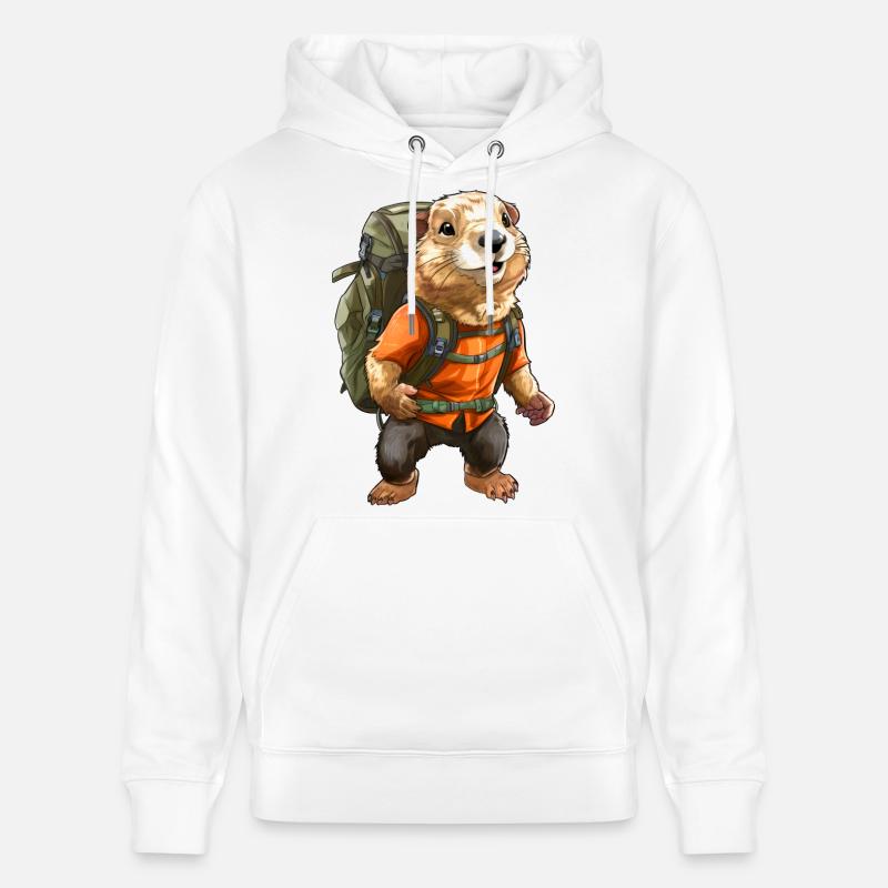 Marmotte Mountaineer / Randonnée Marmottes - Sweat à capuche bio CRUISER Stanley/Stella Unisexe - blanc
