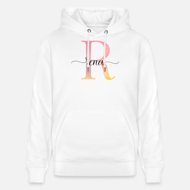 L | Monogramme | Nom | Rena |Aquarelle - Sweat à capuche bio CRUISER Stanley/Stella Unisexe - blanc