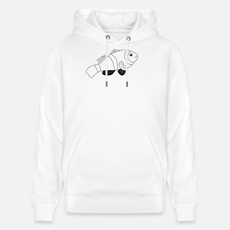 Poisson-clown - Graphique noir et blanc - Sweat à capuche bio CRUISER Stanley/Stella Unisexe - blanc