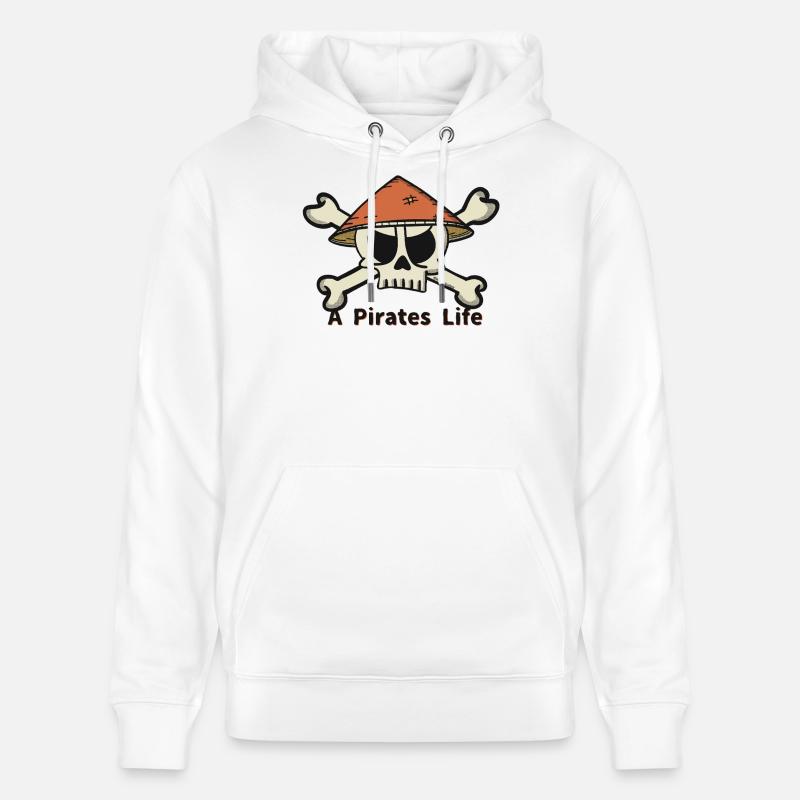 Un logo de Pirates Life - Sweat à capuche bio CRUISER Stanley/Stella Unisexe - blanc