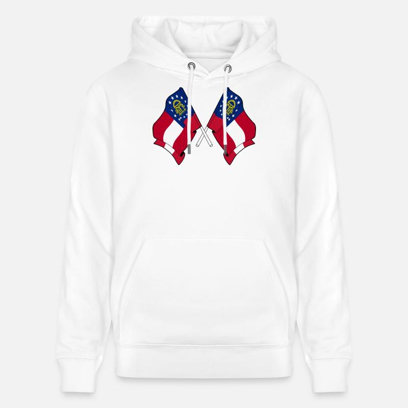 Deux drapeaux traversaient la Géorgie - Sweat à capuche bio CRUISER Stanley/Stella Unisexe - blanc