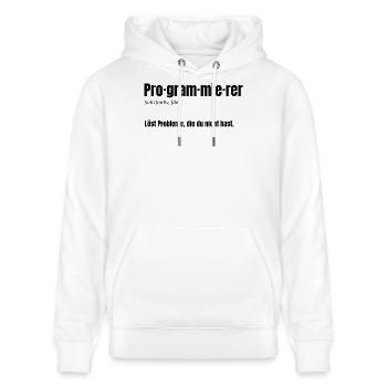 Programmeur – Résout les problèmes que vous n’avez pas - Sweat à capuche bio CRUISER Stanley/Stella Unisexe - blanc - Devant - Alina (178cm) & Michal (187cm)
