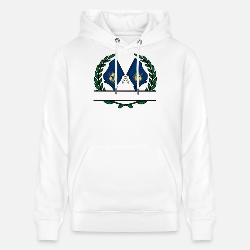 Drapeaux USA Vermont laurier couronne bannière - Sweat à capuche bio CRUISER Stanley/Stella Unisexe - blanc