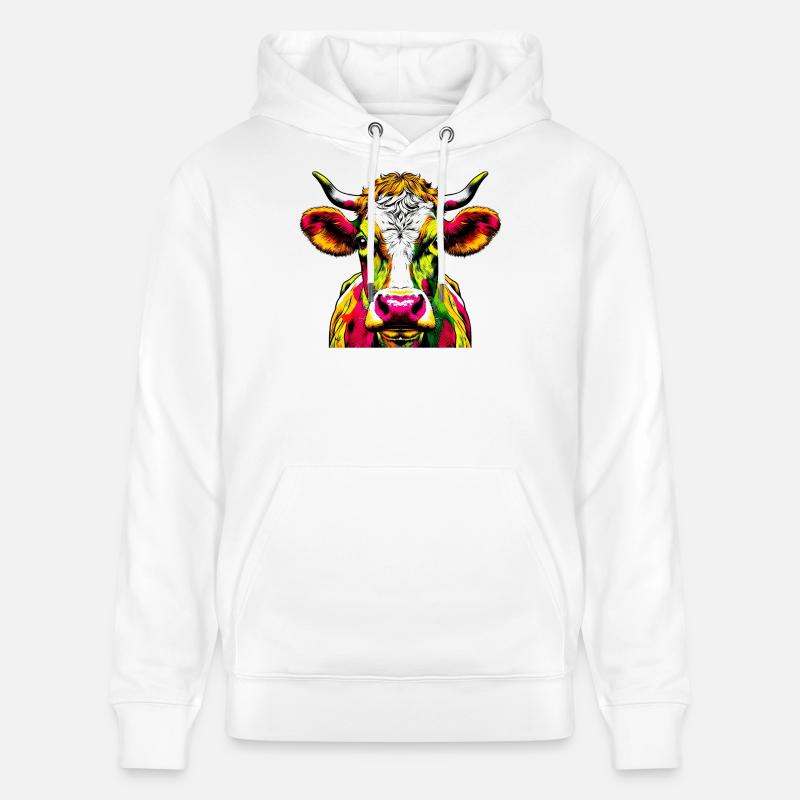 Vache - Sweat à capuche bio CRUISER Stanley/Stella Unisexe - blanc