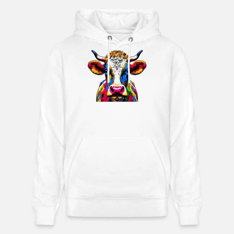 Vache - Sweat à capuche bio CRUISER Stanley/Stella Unisexe - blanc