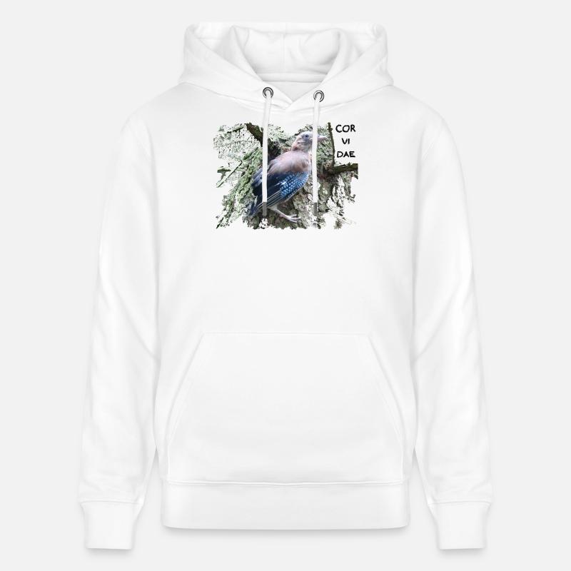Corvidés geai - Sweat à capuche bio CRUISER Stanley/Stella Unisexe - blanc