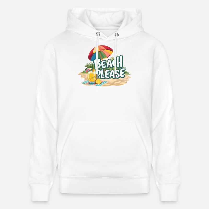 Été - Plage s’il vous plaît - Sweat à capuche bio CRUISER Stanley/Stella Unisexe - blanc