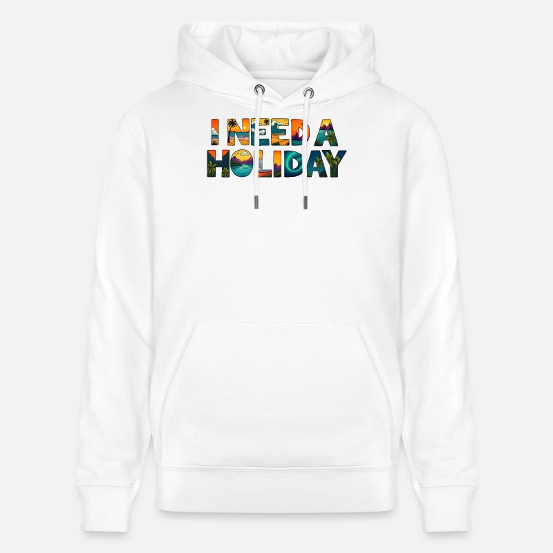 ICH BRAUCHE URLAUB - Stanley/Stella Unisex Bio-Hoodie CRUISER - Weiß