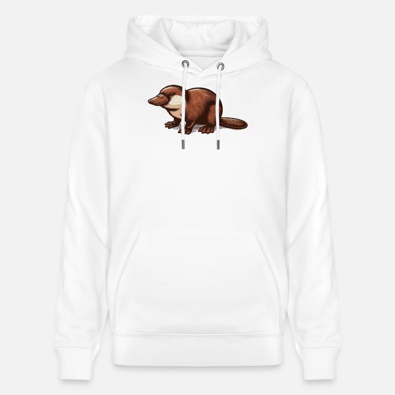 Ornithorynque - Sweat à capuche bio CRUISER Stanley/Stella Unisexe - blanc