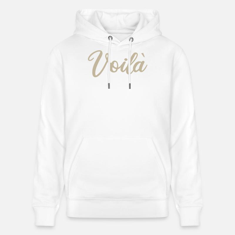Voila Manuscrit Script Design - Sweat à capuche bio CRUISER Stanley/Stella Unisexe - blanc