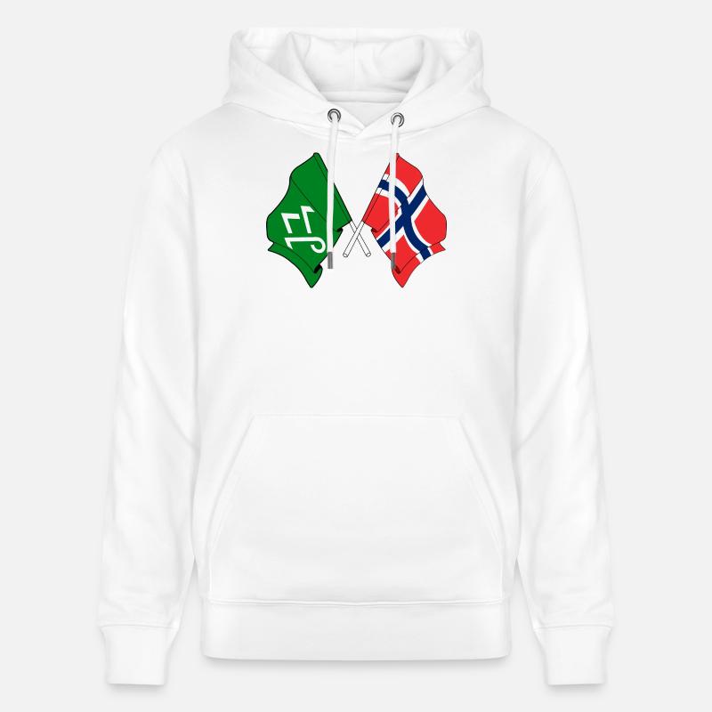 Drapeaux croisés Innlandet et Norvège - Sweat à capuche bio CRUISER Stanley/Stella Unisexe - blanc