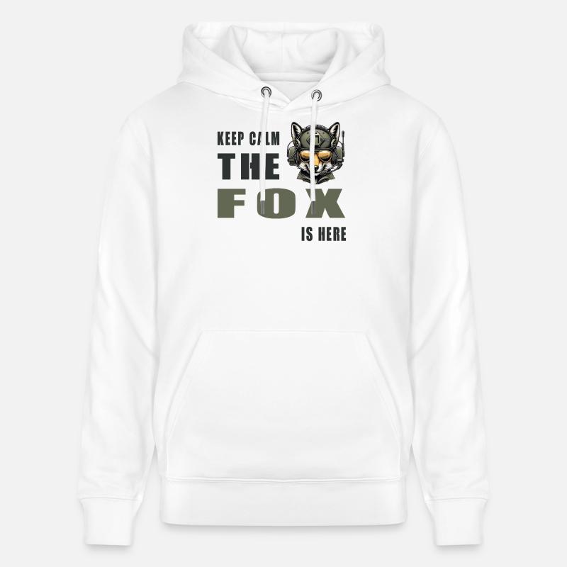 Keep calm - the fox is here - Stanley/Stella CRUISER Unisex Organic Hoodie - white