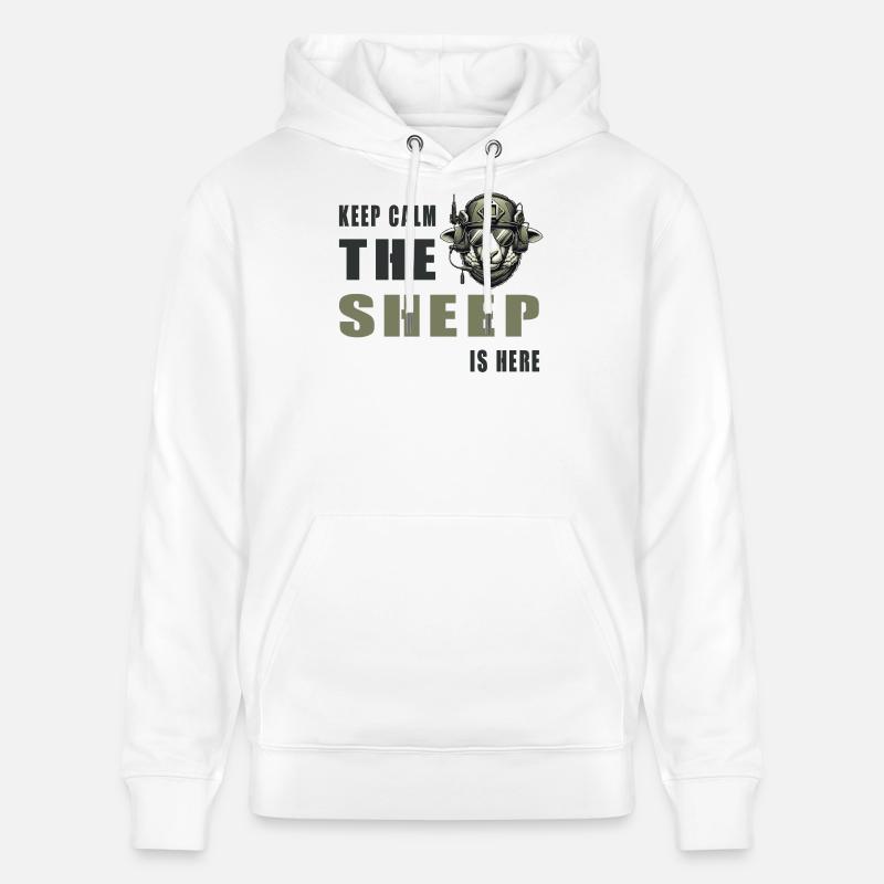 Mouton – Conception Keep Calm - Sweat à capuche bio CRUISER Stanley/Stella Unisexe - blanc